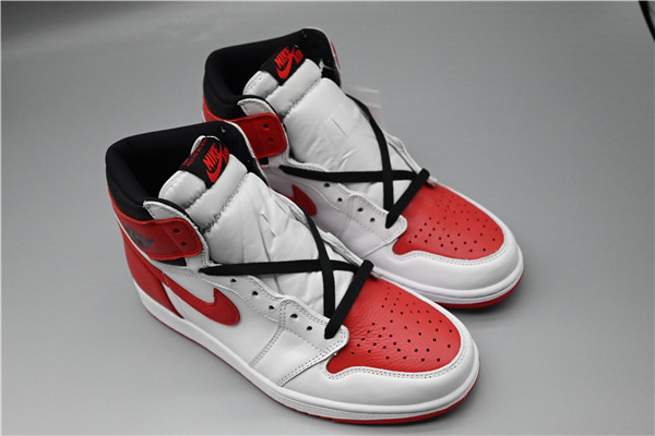 Men's Running Weapon Air Jordan 1 White/Red Shoes 0234 Men's Running Weapon Air Jordan 1 White/Red Shoes 0234